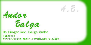 andor balga business card